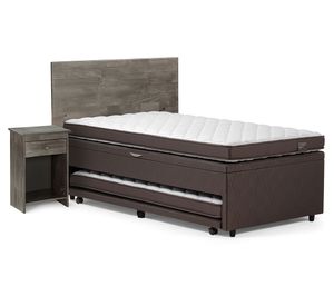 Cama Boxet 1.5 plazas Ergo T + set Tabor grafito Rosen