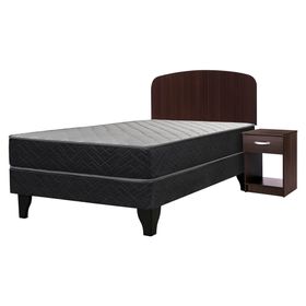 Cama europea full x 190 cm Apolo black + set Asturias Celta