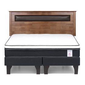 Cama europea 2 plazas New Style 6 + respaldo Ferrara Rosen
