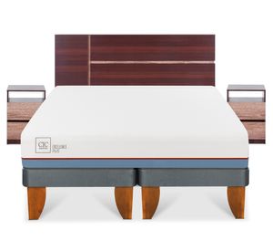 Cama europea 2 plazas Excellence plus base dividida + set Enio Cic