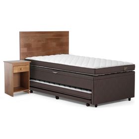 Cama Boxet 1.5 plazas Ergo T + set Tabor caramelo Rosen
