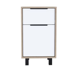 Velador 1 cajón 1 puerta Kaia miel/blanco TuHome