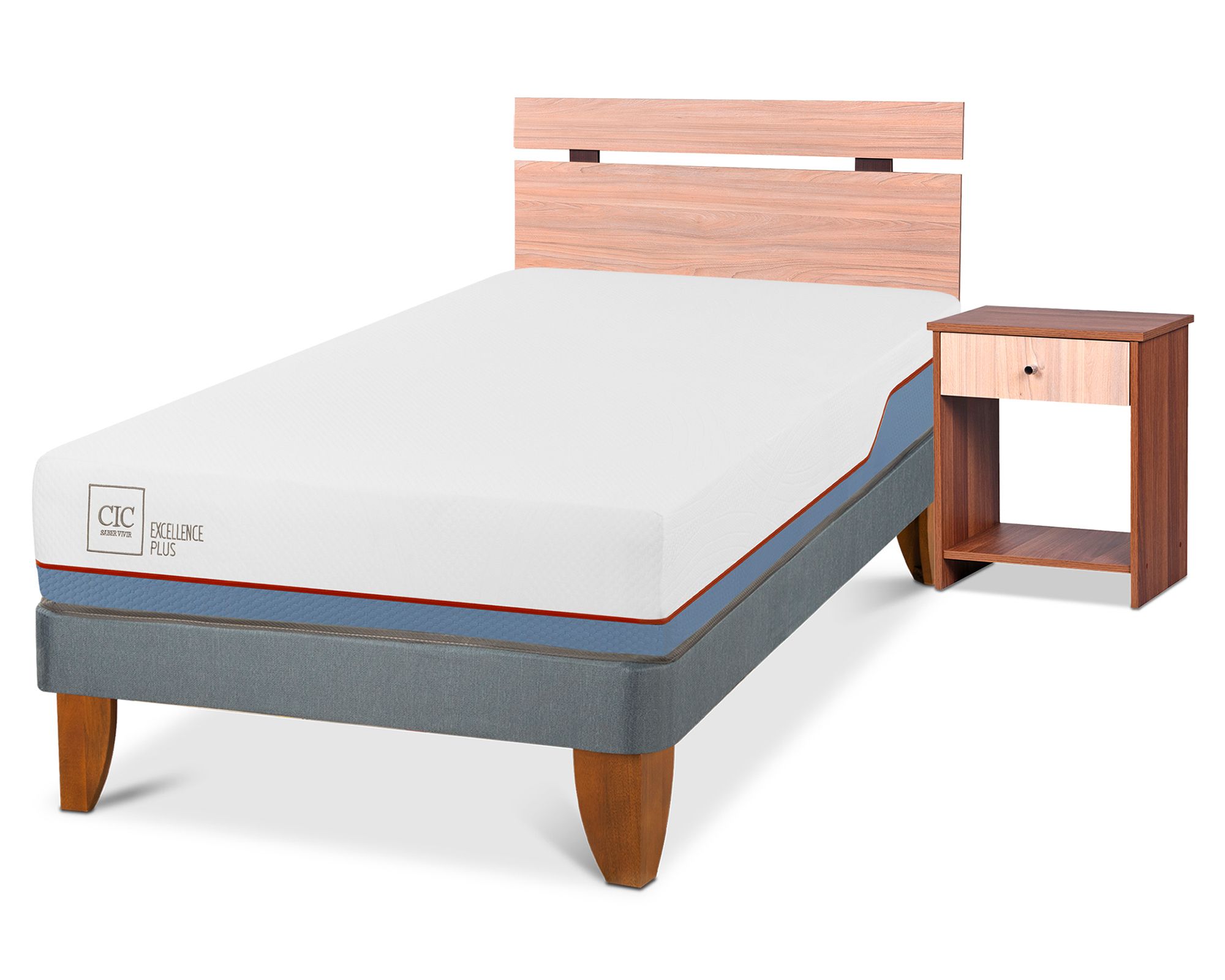 Cama Europea 1.5 Plazas Excellence Plus + Set Olmo CIC