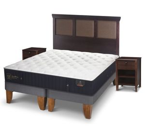 Cama europea 2 plazas Premium base dividida + set New Torino chocolate Cic