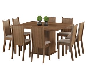 Comedor 8 sillas Clarice 77x136x136 cm