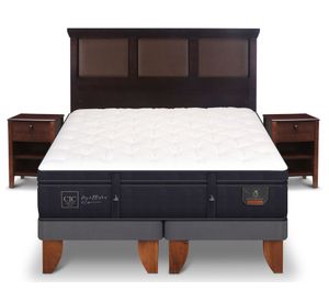 Cama europea 2 plazas Súper premium base dividida + set New Torino chocolate Cic