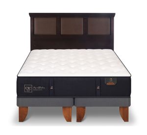 Cama europea 2 plazas Premium base dividida + respaldo New Torino chocolate Cic