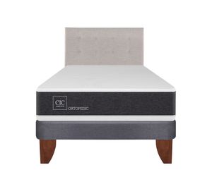 Cama europea 1,5 plazas New Ortopedic + respaldo Tigris gris Cic