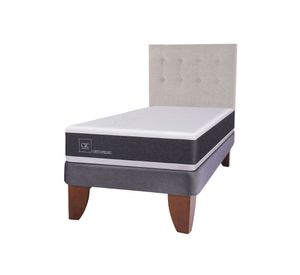Cama europea 1,5 plazas New Ortopedic + respaldo Tigris gris Cic