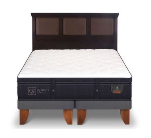 Cama europea 2 plazas Súper premium base dividida + respaldo New Torino chocolate Cic