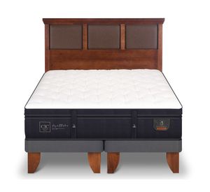 Cama europea 2 plazas Súper premium base dividida + respaldo New Torino caramelo Cic