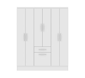 Clóset 6 puertas 1 cajón 1 zapatero blanco 177x138x40 cm