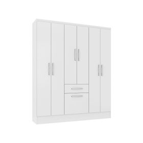 Clóset 6 puertas 1 cajón 1 zapatero blanco 177x138x40 cm