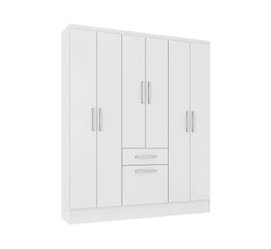 Clóset 6 puertas 1 cajón 1 zapatero blanco 177x138x40 cm