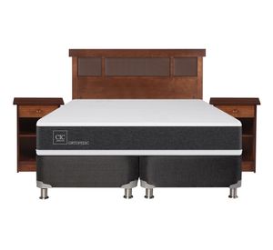 Box spring 2 plazas Ortopedic base dividida B5 + set New Dublin caramelo Cic
