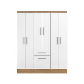 Clóset 6 puertas 1 cajón 1 zapatero blanco 177x138x40 cm