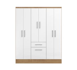 Clóset 6 puertas 1 cajón 1 zapatero blanco 177x138x40 cm