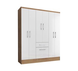Clóset 6 puertas 1 cajón 1 zapatero blanco 177x138x40 cm