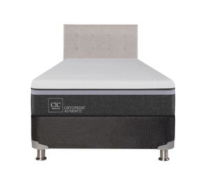 Box spring 1,5 plazas Ortopedic advance + respaldo Tigris Cic
