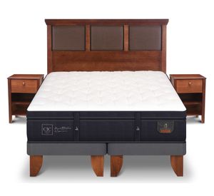 Cama europea 2 plazas Súper premium base dividida + set New Torino caramelo Cic