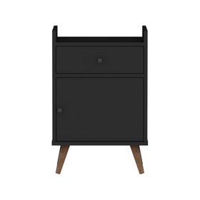 Velador 1 cajón 1 puerta negro Be Design.