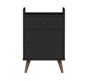 Velador 1 cajón 1 puerta negro Be Design.