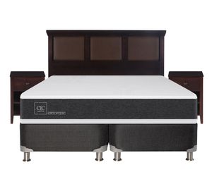 Box spring 2 plazas Ortopedic base dividida B5 + set New Torino chocolate Cic