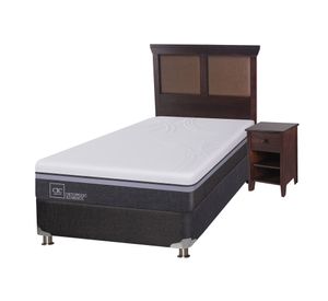 Box spring 1.5 plazas Ortopedic advance B5 + set New Torino chocolate Cic
