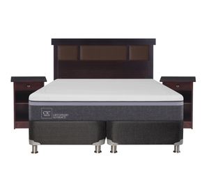 Box spring 2 plazas Ortopedic advance base dividida B5 + set New Dublin chocolate Cic