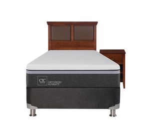 Box spring 1.5 plazas Ortopedic advance B5 + set New Torino caramelo Cic