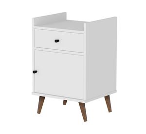 Velador 1 cajón 1 puerta blanco Be Design.