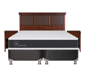 Box spring 2 plazas Ortopedic base dividida B5 + set New Torino caramelo Cic