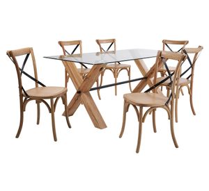 Comedor 6 sillas Rustic 76x180x90 cm