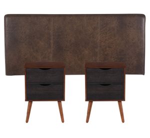 Respaldo king + 2 veladores Baker Cic