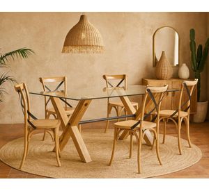 Comedor 6 sillas Rustic 76x180x90 cm