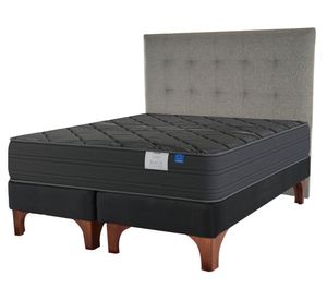 Cama europea King + respaldo gris Black Flex