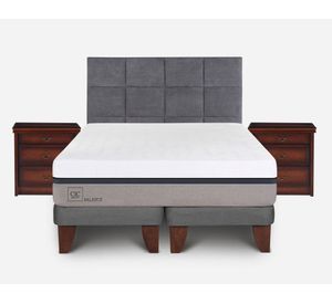 Cama europea Balance Superking + base dividida + 1 respaldo + 2 veladores Cic