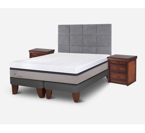 Cama europea Balance Superking + base dividida + 1 respaldo + 2 veladores Cic