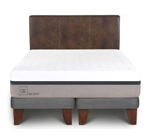 Cama europea Balance King + base dividida + respaldo Baker Cic