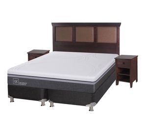 Box spring 2 plazas Ortopedic advance base dividida B5 + set New Torino chocolate Cic