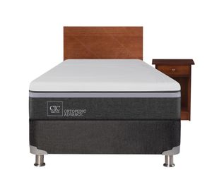 Box spring 1.5 plazas Ortopedic advance B5 + set New Villarrica Cic