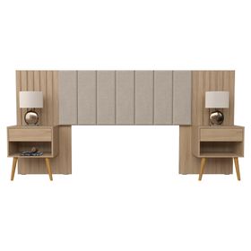 Respaldo + 2 veladores Zara café