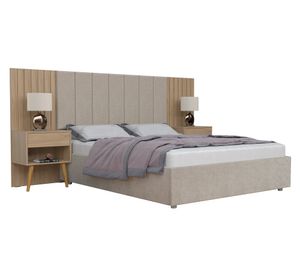 Respaldo + 2 veladores Zara café