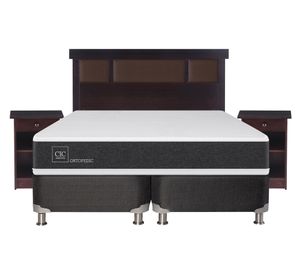 Box spring 2 plazas Ortopedic base dividida B5 + set New Dublin chocolate Cic