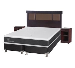 Box spring 2 plazas Ortopedic base dividida B5 + set New Dublin chocolate Cic