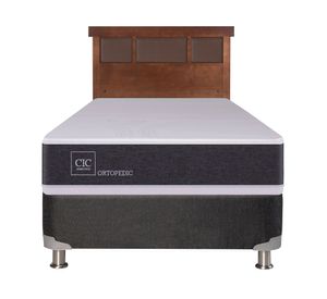 Box spring New Ortopedic 1 plaza + respaldo Dublin caramel  Cic