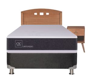 Box spring New Ortopedic 1 plaza + 1 respaldo + 1 velador Gales Cic