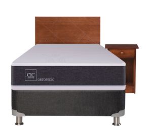Box spring New Ortopedic 1 plaza&nbsp;+ respaldo + velador Villarrica Cic