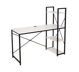 Centro de trabajo con repisa 2.0 ceniza/negro