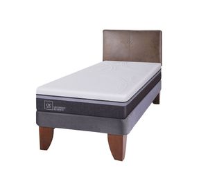 Cama europea 1,5 plazas Ortopedic Advance + respaldo Baker marrón Cic